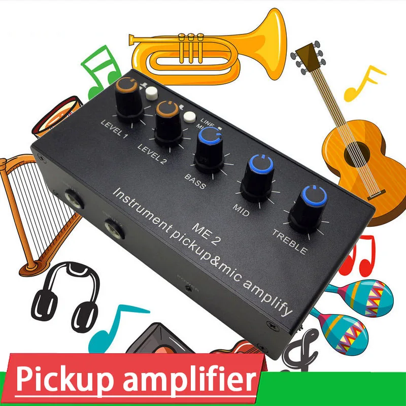 

Dynamic Microphone Audio Amplifier Board pickup Mic Amplify Treble mid Bass Speaker Musical Instrument Guitar Guqin instrument