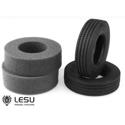 1Pair LESU Rubber Tires C 1/14 RC DIY Tractor Truck for Tamiyaya Model Part TH02597-SMT5