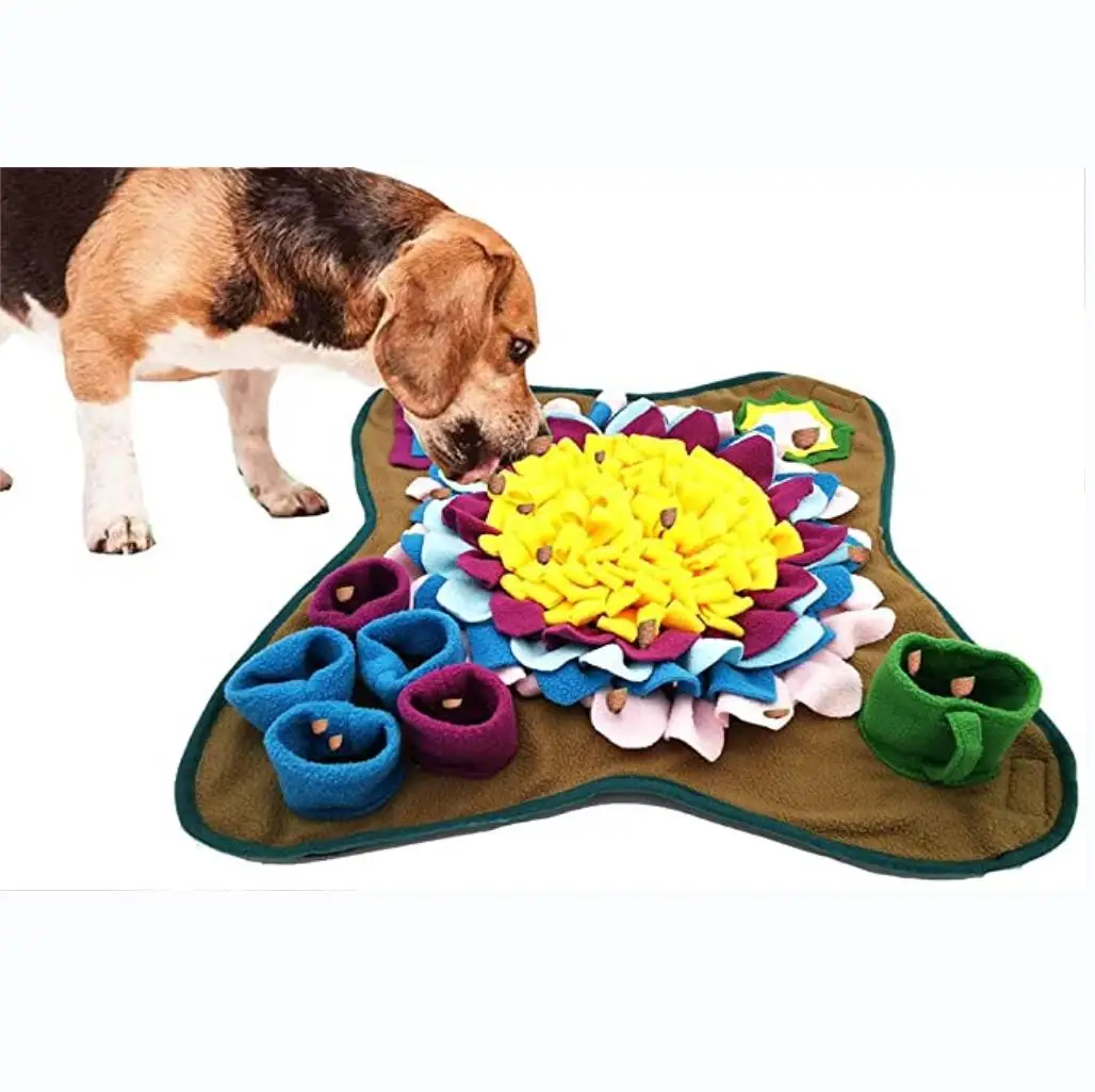 

Dog Snuffle Mat,Pets Slow Feeding Mats,Non-Slip Interactive Feed Sniffing Pad Puzzle Dog Toys,Encourages Natural Foraging Skills