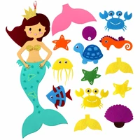 children montessori toys toddler busy board toys mermaid felt diy craft home decorations