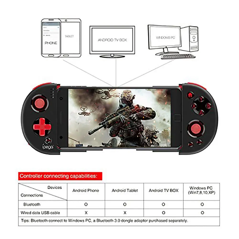 Выдвижной беспроводной Bluetooth-джойстик IPEGA для Android IOS прямой джойстик игровой