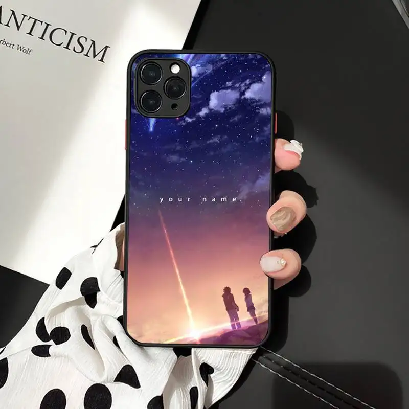 

Anime Your Name Phone Case For iphone 12 11 7 8 plus mini x xs xr pro max matte transparent cover