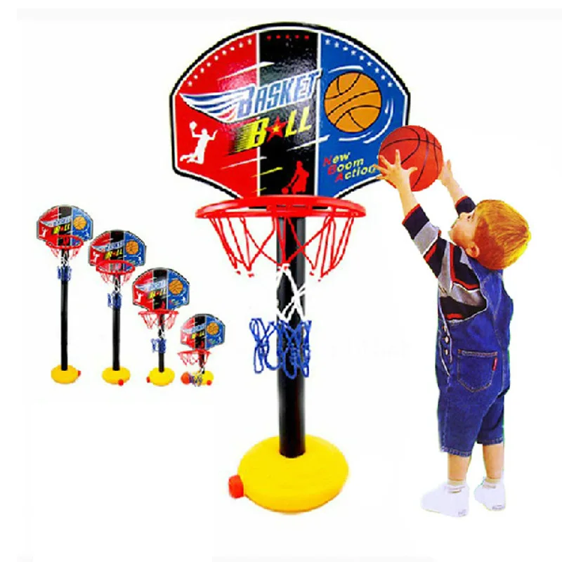 Portable Kids Children's Basketball Stand Toy Adjustable Height Basket Rack Indoor & Outdoor Children Inflatable Ball Games Toy
