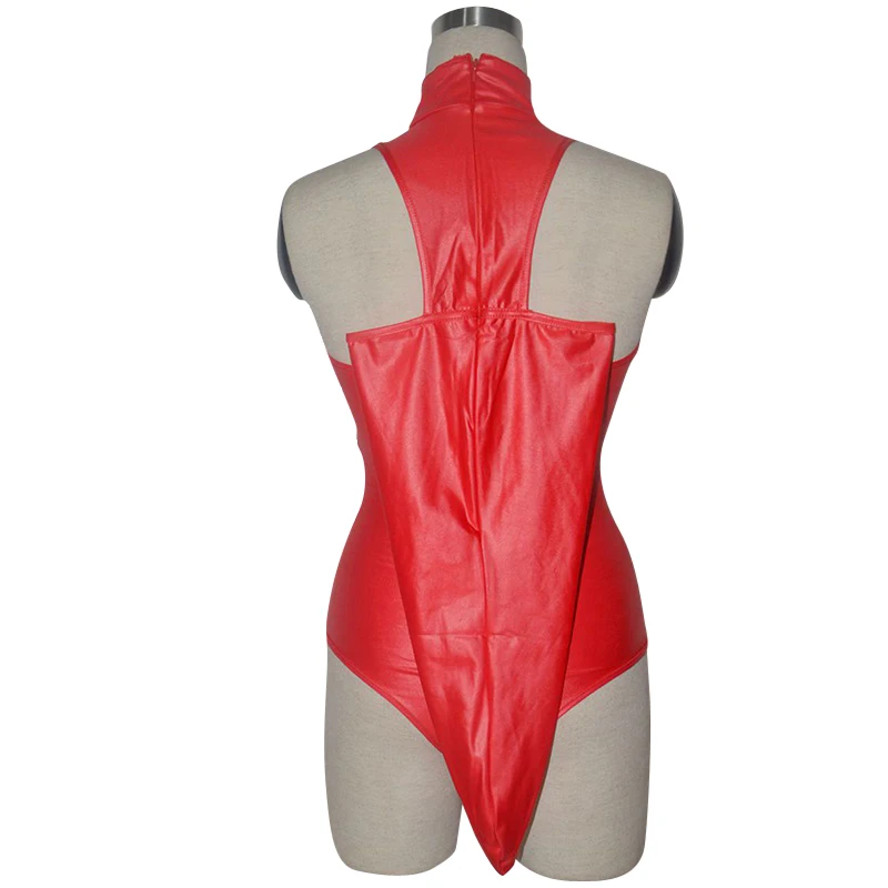 

Women Sexy Bodycon Leather Bodysuit High Elastic Glossy Leather Catsuit Handcuffs Restraint Bondage Fetish Slave Adult Games