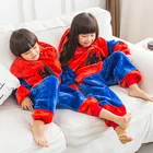 Зимняя фланелевая мягкая теплая Пижама-кигуруми в стиле аниме с изображением паука, пижама с капюшоном в виде животных, пижама для мальчиков и девочек, детская пижама