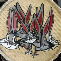 apparel large embroidery big rabbit cartoon patches for clothing am 3423