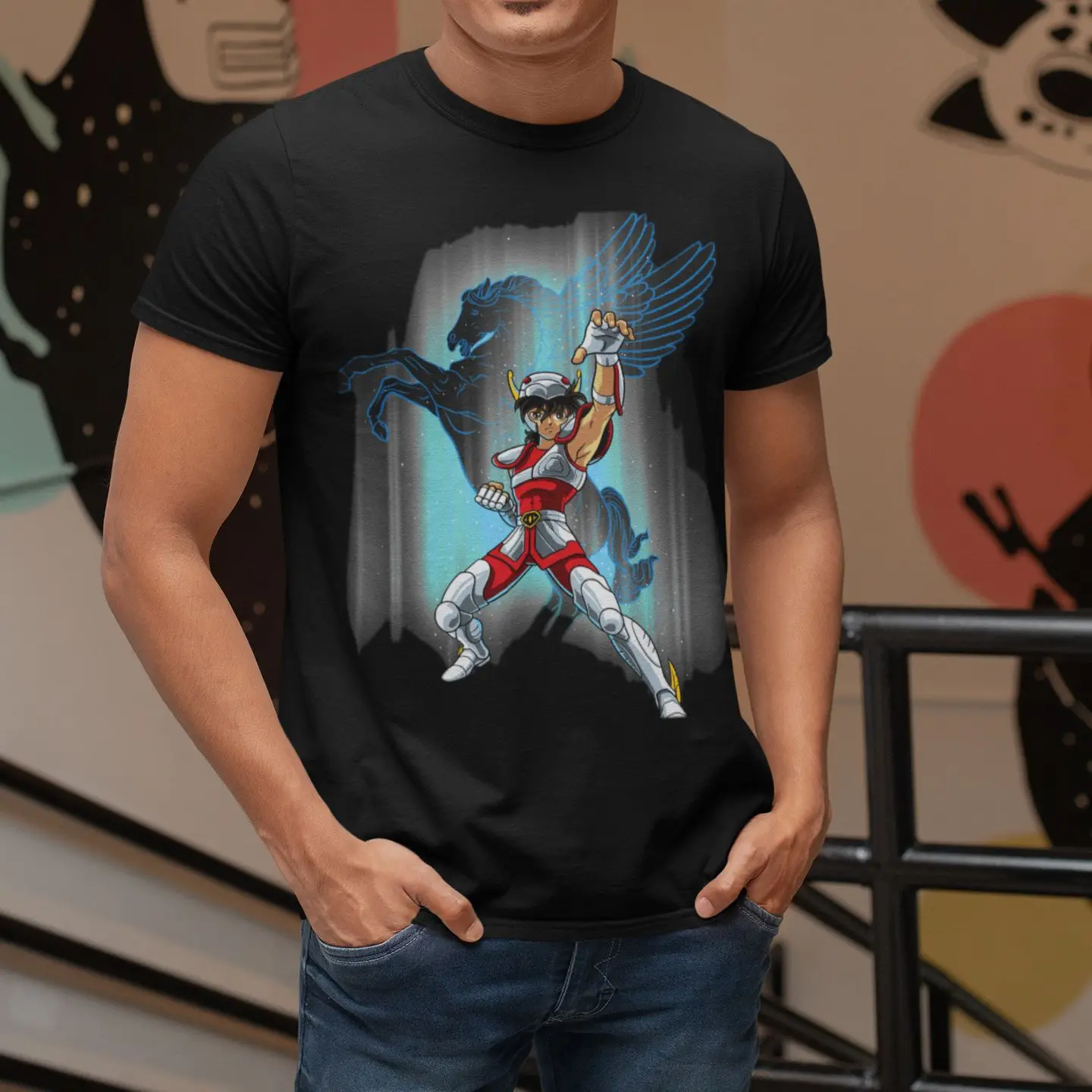 Мужская хлопковая футболка с круглым вырезом Saint Seiya &quotРыцари зодиака&quot - купить