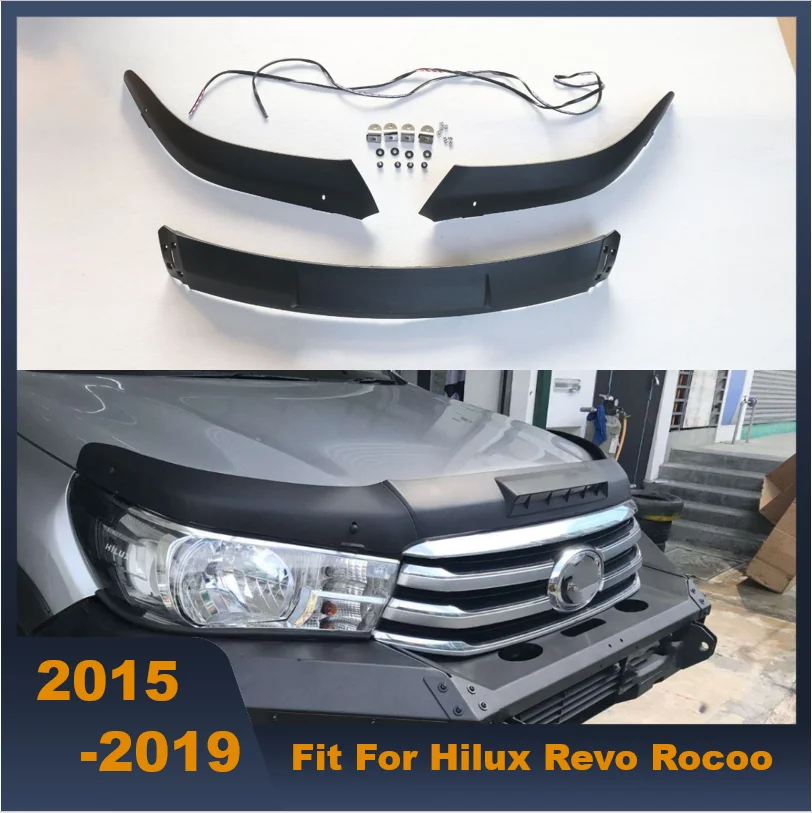 Высокое качество ABS капот гвардии комплект из 3 предметов Накладка для Toyota Hilux Revo