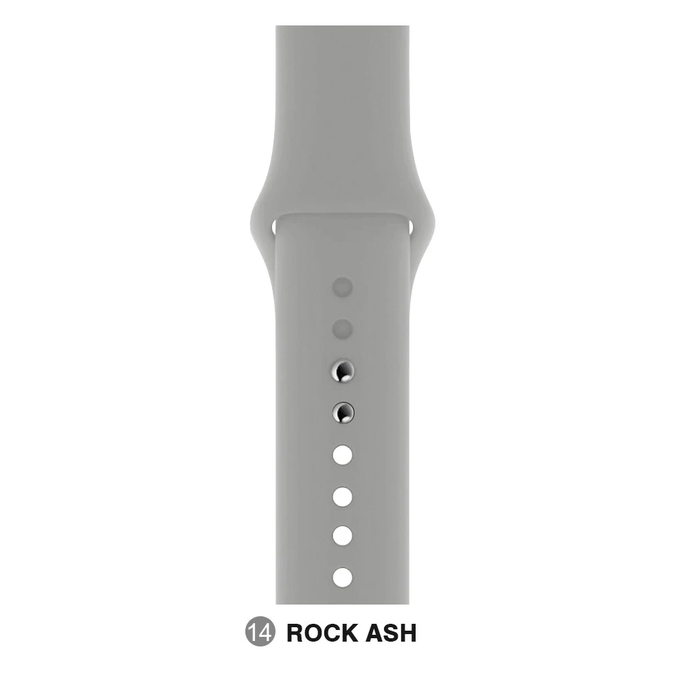 Light Grey Мягкий силиконовый сменный спортивный ремешок для Apple Watch версии 4, 3, 2, 1, 42 мм, 38 мм, браслет на запястье, ремешок для iWatch 4, 40 мм, 44 мм, спортивный - Цвет ремешка: Light Grey