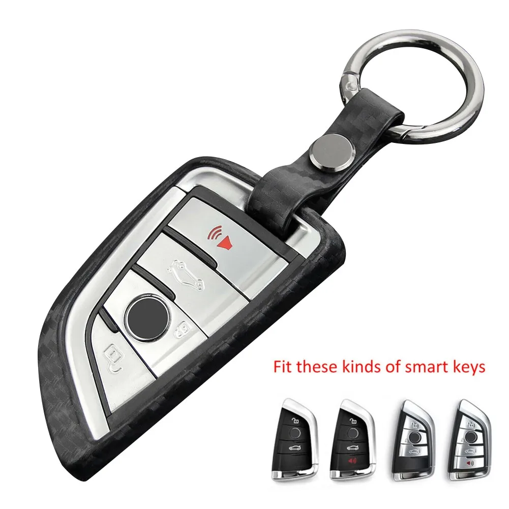 

1 Pcs Key Case 82*43mm Accessories Carbon Fiber For BMW Holder Shell Key Fob Cover Scratch Proof