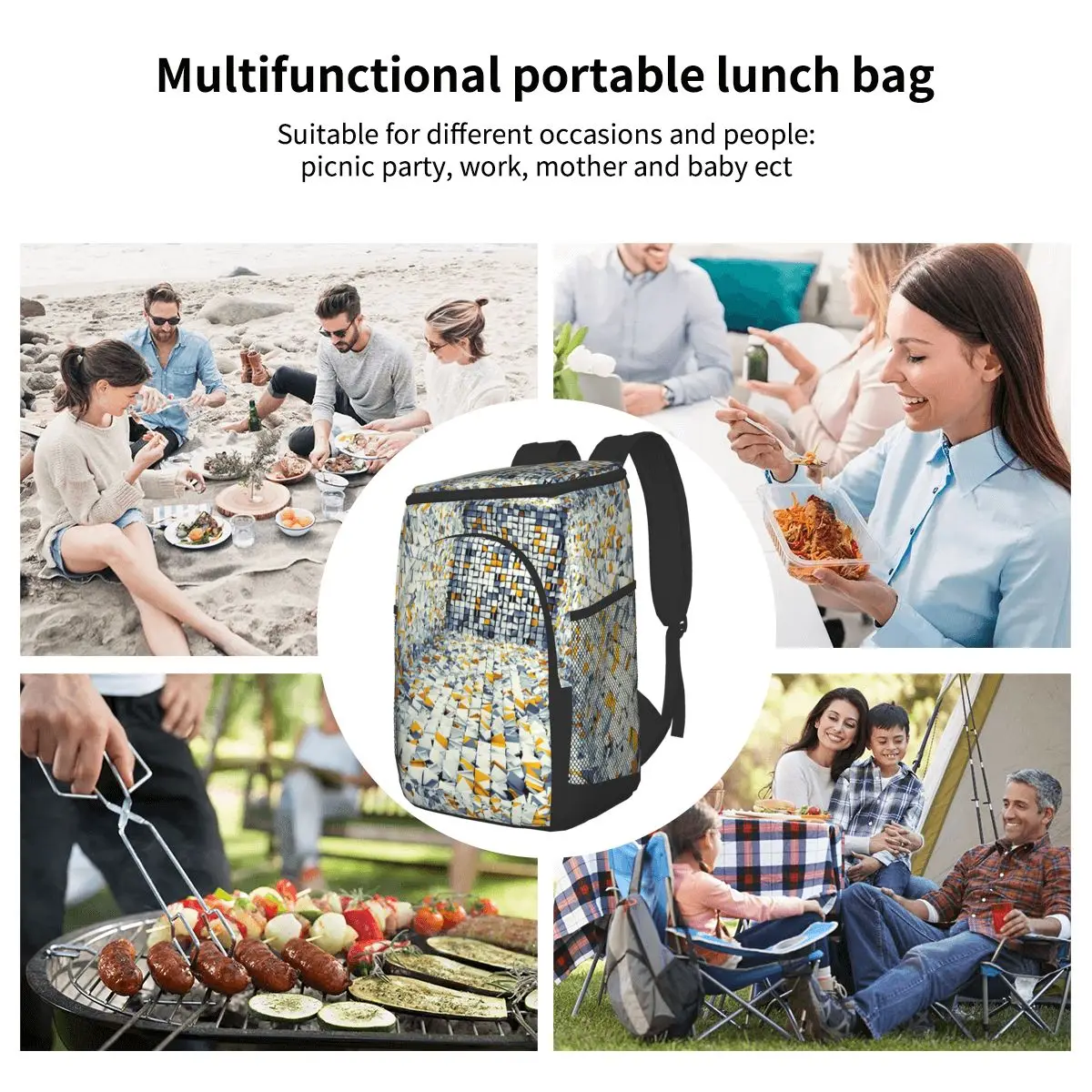 

15L Refrigerator Bag Soft Large Insulated Cooler Backpack Thermal Isothermal Fridge Travel Beach Beer Bag Latest Real 3D Hole