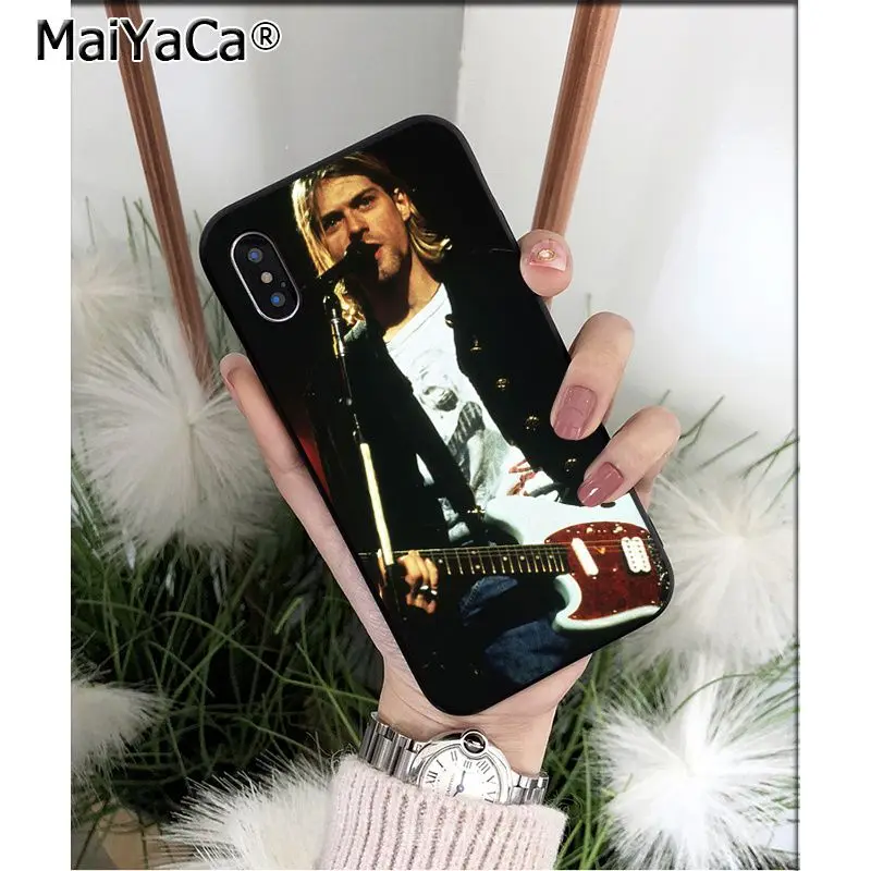 

MaiYaCa Nirvana Kurt Cobain TPU Soft Silicone Phone Case Cover for iPhone X XS MAX 6 6S 7 7plus 8 8Plus 5 5S XR 11 11pro max