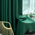 Затемняющие шторы wp092C, Зеленые простые белые занавески в скандинавском стиле для спальни, гостиной, домашний декор