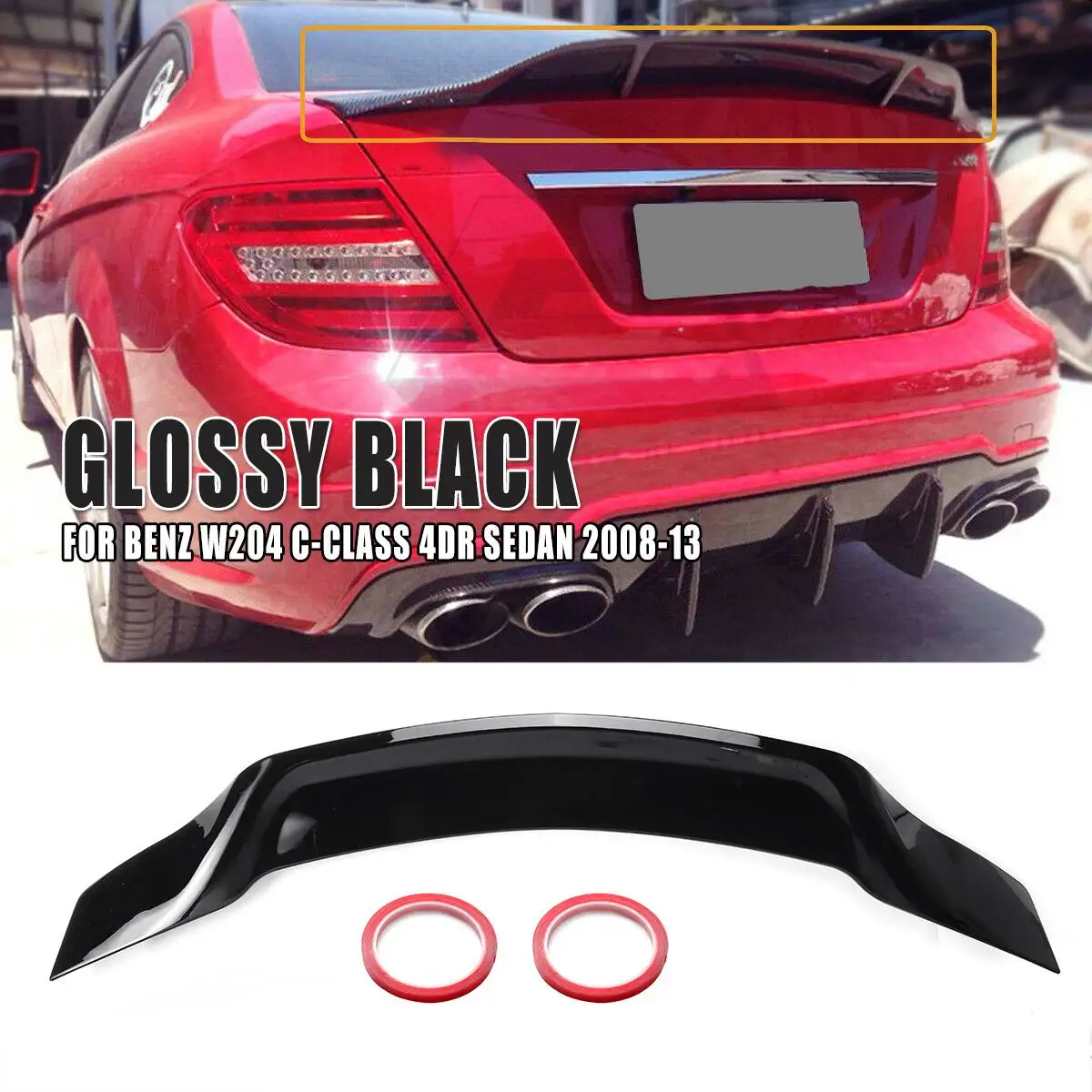 Автомобильный Стайлинг задний спойлер для багажника защита крыла губ глянцевый