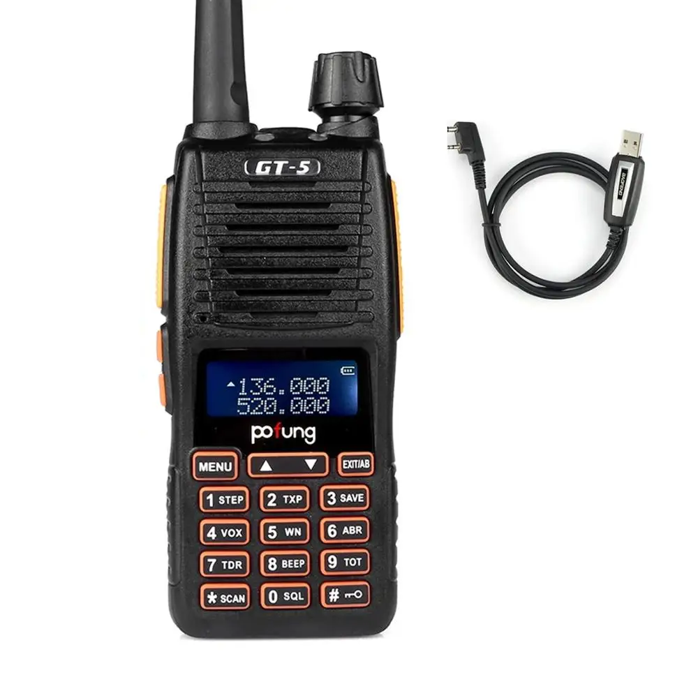 Baofeng GT-5 VHF/UHF 136-174/400-520 МГц Двухдиапазонная PTT FM Любительская Двусторонняя