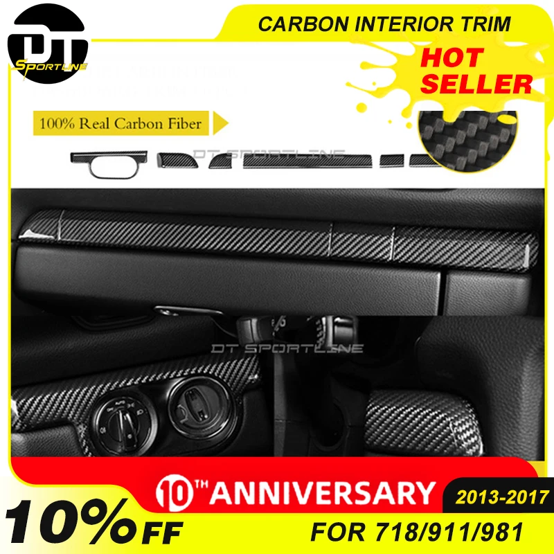100% натуральное углеродное волокно для Porsche внутренняя отделка Carrera Boxster Cayman 911 981 718