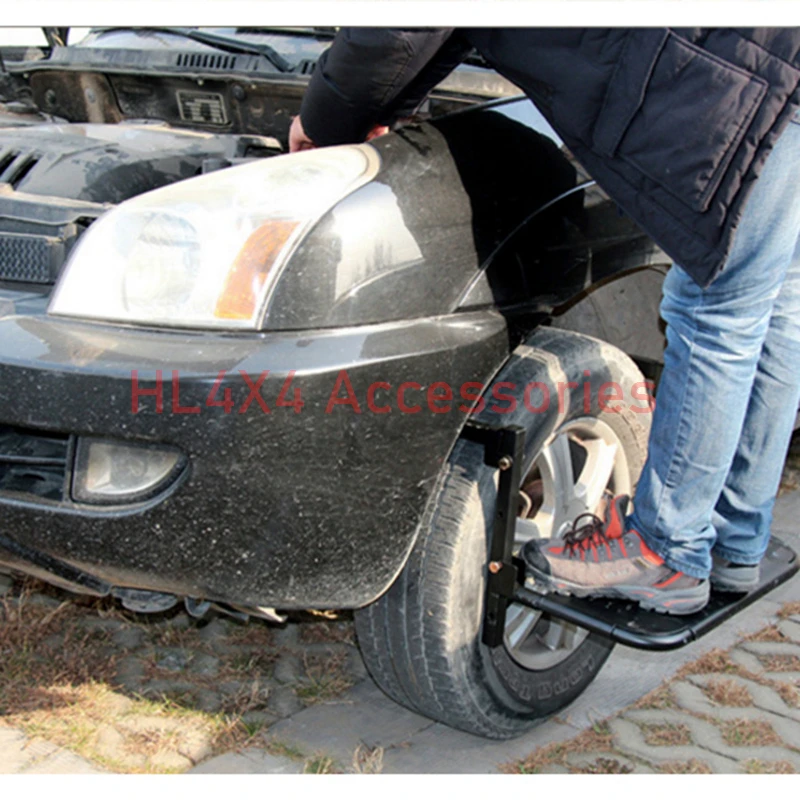 

Heavy Duty Folding SUV 4x4 Car Stairs Tyre Wheel Step Ladder Tire Mount Steps For 4WD Roof Racks Bike Luggage Car Travel Offroad