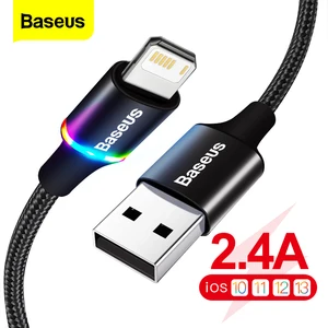 USB-кабель Baseus светодиодный для iPhone 131211 ProXs MaxXXr876
