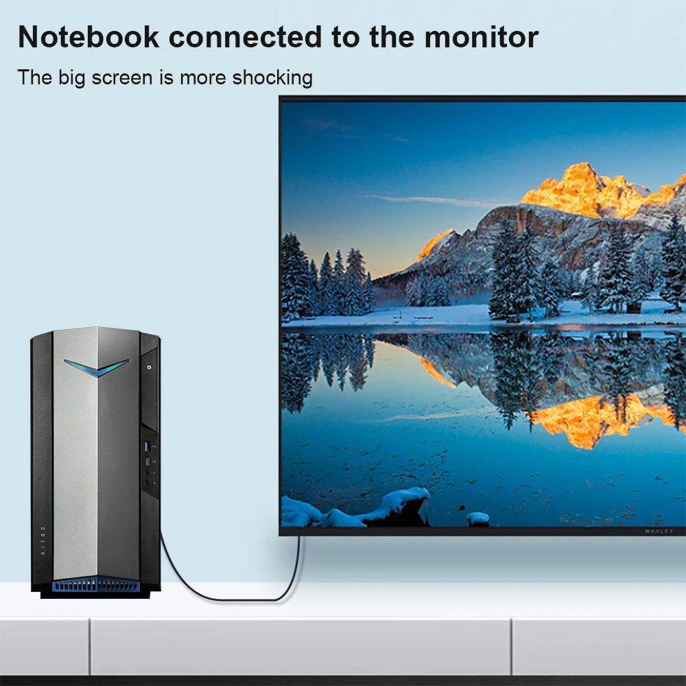 AOC Кабель DisplayPort to HDMI 4K@60Hz 2K@144Hz HDR в одном направлении DP 1.2 HDMI 2.0-compatible для HP DELL on.