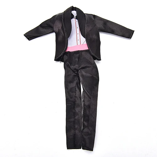 Костюм невесты ручной работы серый черный белый для Барби Кен рубашка и брюки с