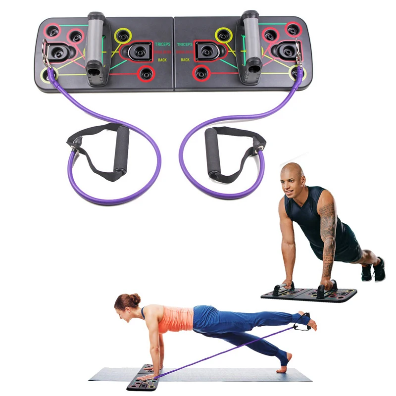 

Push Up Board Push Up Handles for Floor with Exercise Bands Portable Bracket Board Stands with Resistance Bands for Men