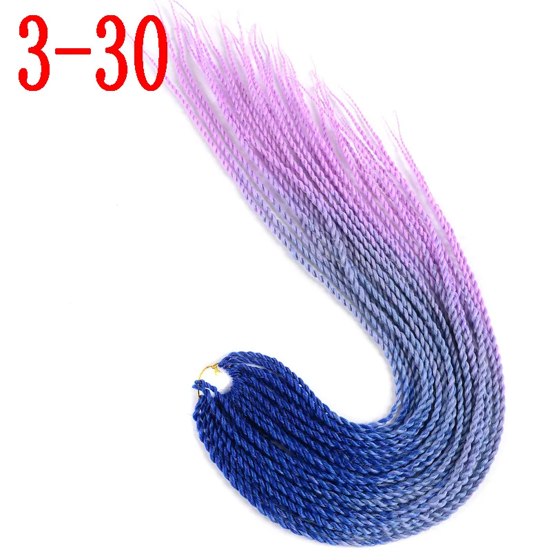 MERISIHAIR Ombre вязанные косички Сенегальские крученые волосы 24 дюйма 30 корней/упаковка синтетические плетеные волосы для женщин серый синий розовый