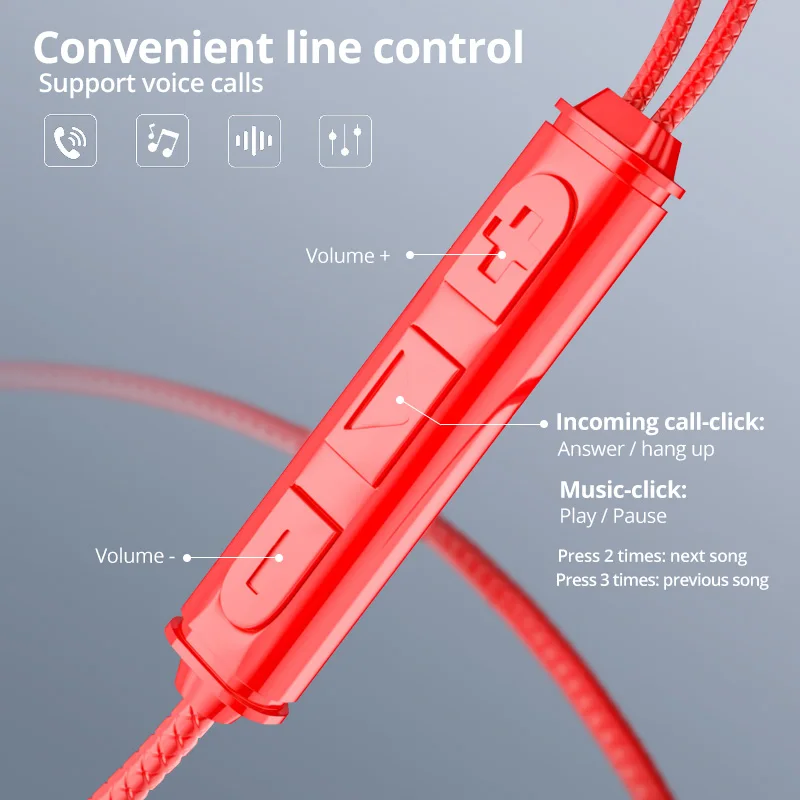 Наушники FONKEN для Xiaomi спортивные водонепроницаемые наушники с проводным