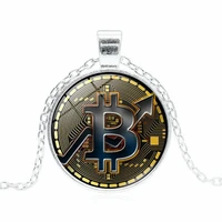necklace product bitcoin mark time gem glass pendant sweater chain simple and elegant delicate accessories charm poprlar fashion