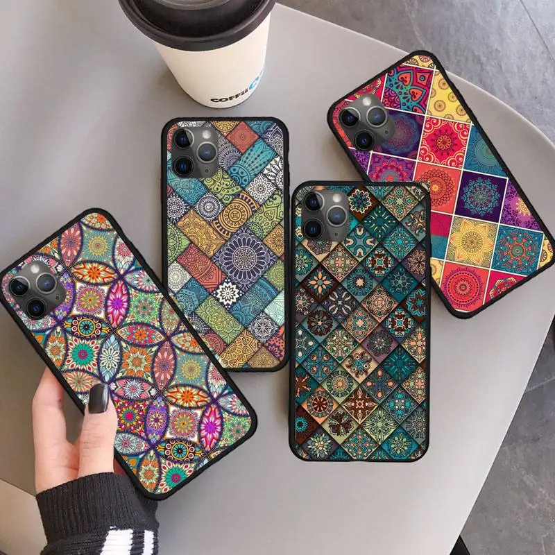 

Mandala african pattern Phone Case for iPhone 11 12 pro XS MAX 8 7 6 6S Plus X 5S SE 2020 XR mini