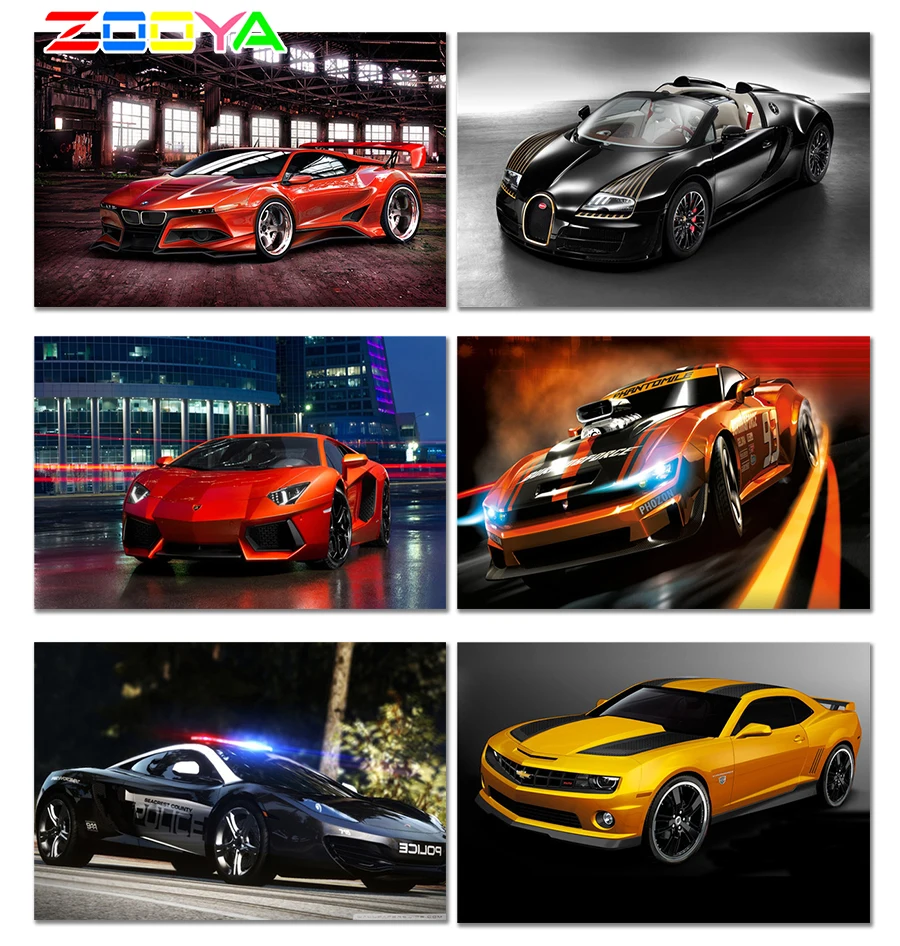 

5D Diy Cool Full Diamond Painting Sports Car Diy Crystal Handsome Diamond Embroidery Sportwagen Diamond Mosaic Paintings 6Jh46