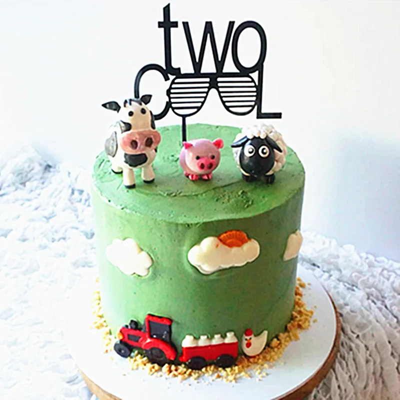 Детский акриловый душ два классных Топпер для торта С Днем Рождения милые флаги F1