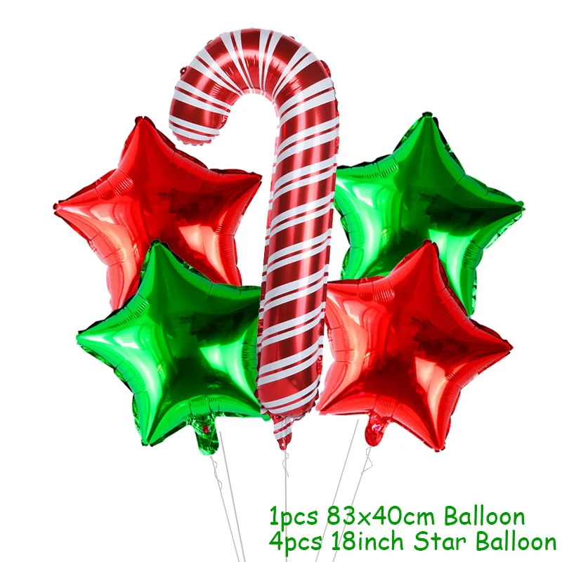 5pcs Balloon Set Рождественские украшения, воздушные шары, Набор Санта Клауса, снеговика, рождественские воздушные шары из фольги Globos, рождественские украшения для вечеринки, рождественские украшения - Цвет: 5pcs Balloon Set