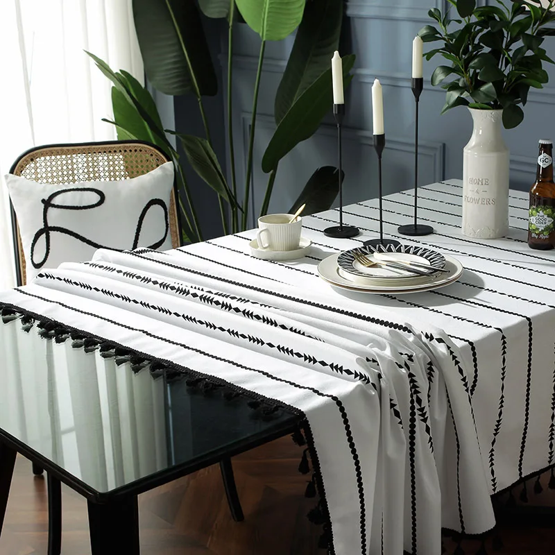 Скатерть в богемном стиле для домашнего фермерского хозяйства с черной