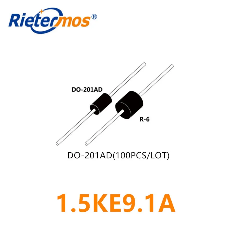 

100PCS 1.5KE9.1A 1.5KE9.1CA DO-201AD HIGH QUALITY