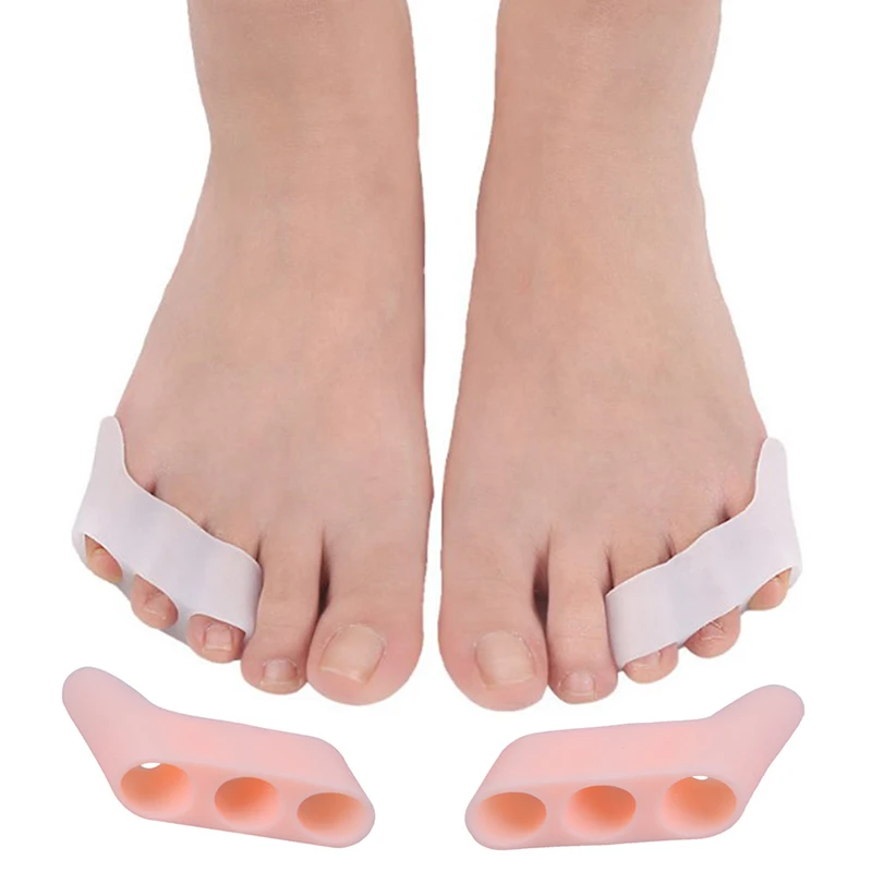 

1Pair Silicone Gel Bunion Splint Toe Corrector Toe Separator Spreader Overlapping Spreader Protection Massager Foot Care
