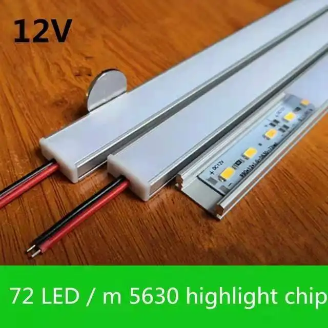 

10-20 комплектов 72LED / m 12V Жесткий светильник адвокатского сословия Высокая светильник s 5630 чип канал из алюминиевого профиля PC крышка DHL Беспла...