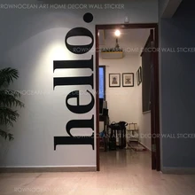 Large Size Hello Quotes Wall Sticker Vinyl Home Decor Living Room Bedroom Office Bussines Door Decals Window Decal Murals 2072