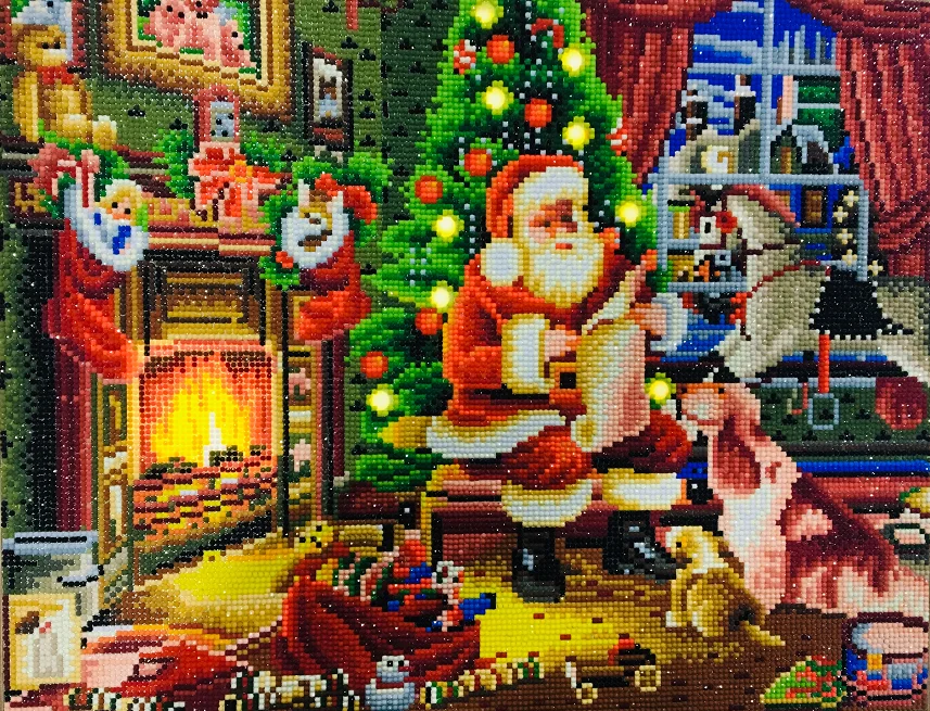 Светодиодный светильник алмазная живопись Рождество полная круглая Алмазная