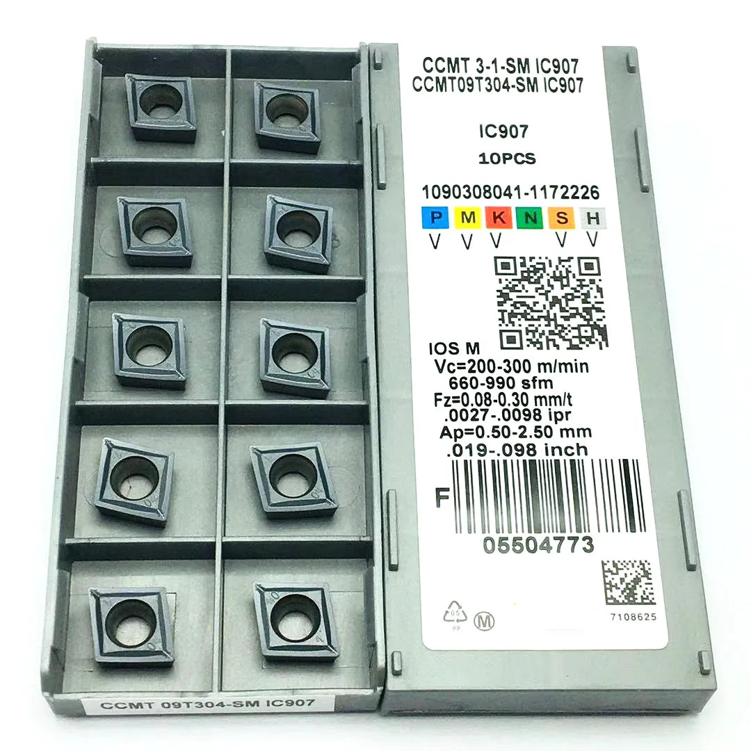 Вставка из цементированного карбида CCMT09T304 SM IC907 CCMT09T308 IC908 внутренний токарный