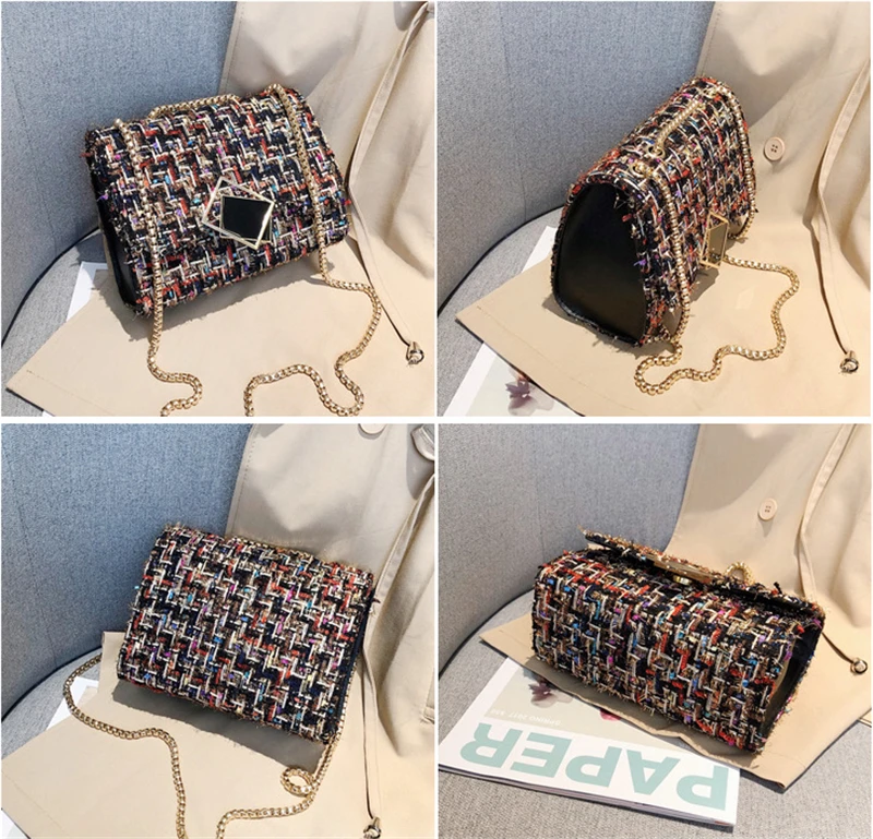 Новинка 2019 Женская клетчатая сумка через плечо женская кожаная сумочка