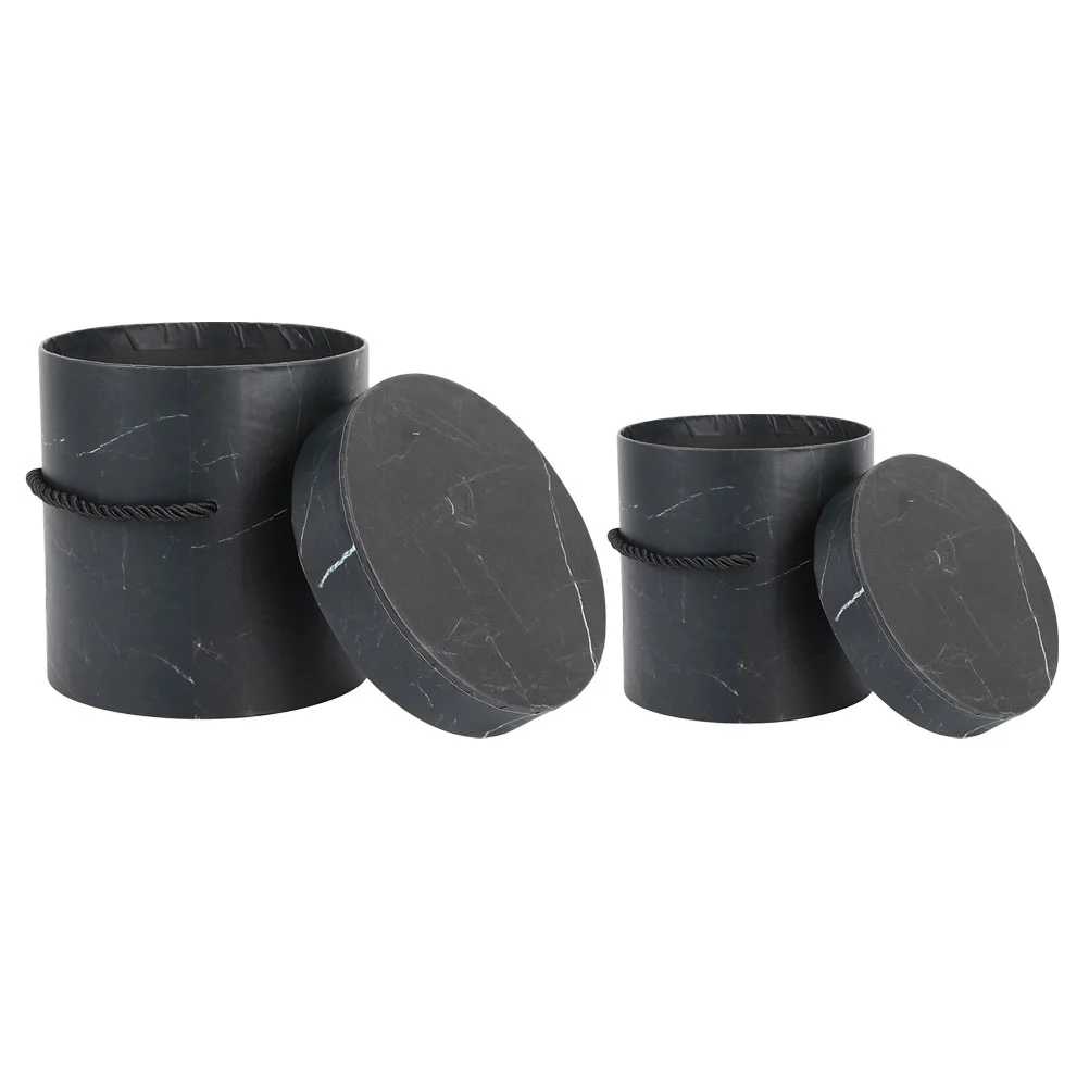 

2Pcs Flower Storage Buckets Round Exquisite Flower Boxes Handheld Flower Boxes