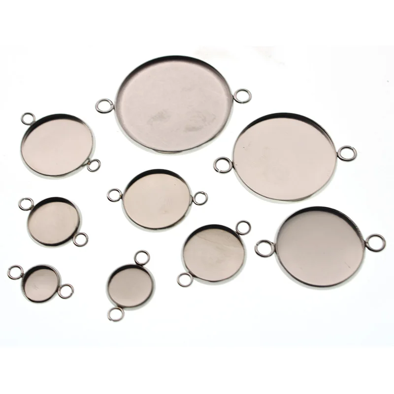 20 шт соединитель из нержавеющей стали пустая установка круглый кабошон