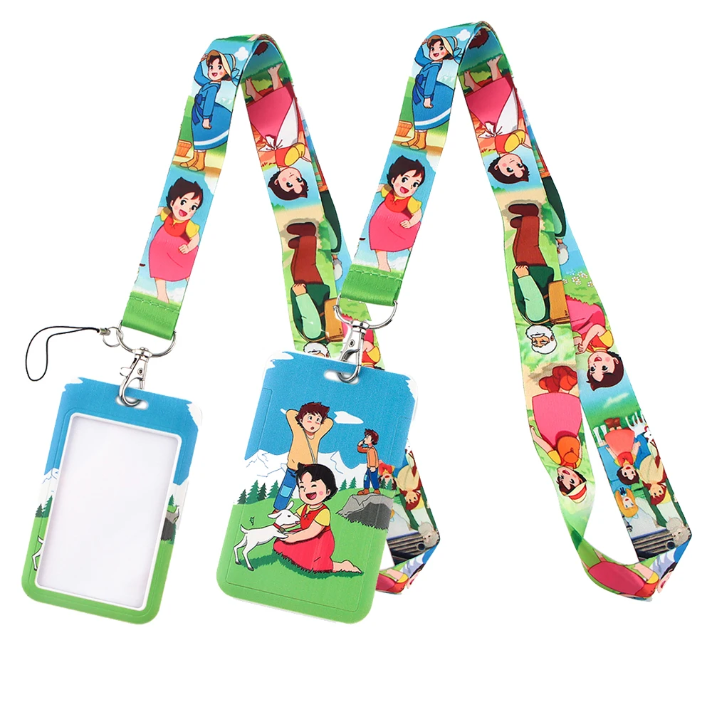 

LT415 Anime Print Keychain Ribbon Lanyards for Keys ID Card Phone Straps Hanging Rope Lariat Students Badge Holder gifts