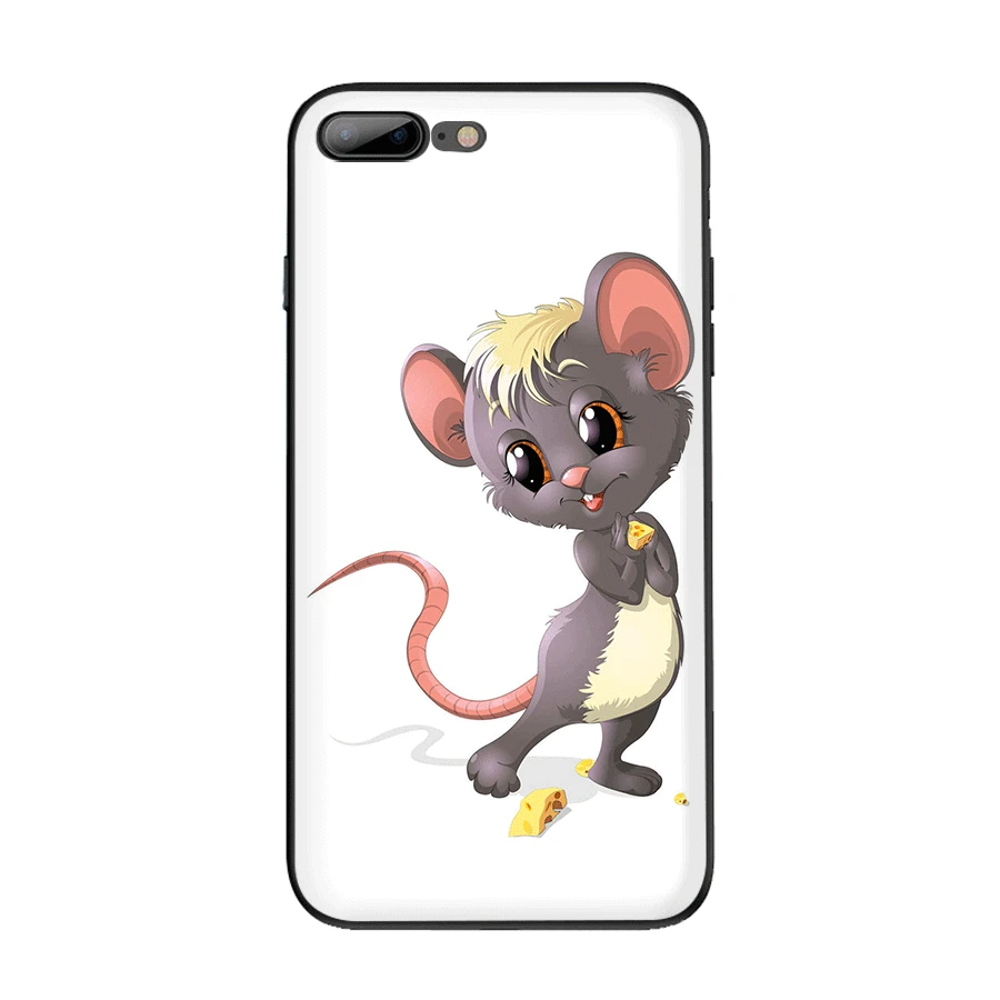 Чехол для мобильного телефона из ТПУ для iPhone 11 Pro XR X XS Max iPhone 7 8 6 6s Plus 5 5S SE, чехол с милой мультяшной мышкой с сыром