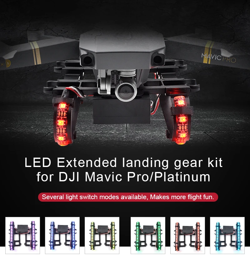 

DJI Mavic pro Colorful LED extended Landing Gear For DJI mavic pro platinum drone accessories parts