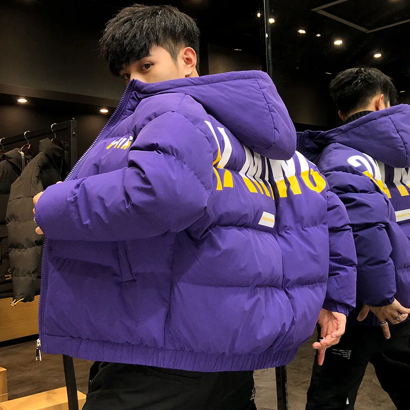 

Для зимы 2020, Корейская версия мужской одежды для хлеба, короткая и Плотная хлопковая одежда с подкладкой