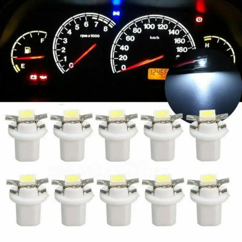 

10PCS B8.5D 509T B8.5 T5 LED Lamp 5050 1SMD Car Panel Gauge Speedo Dash Bulb Dashboard Instrument Light Wedge Interior Lamp