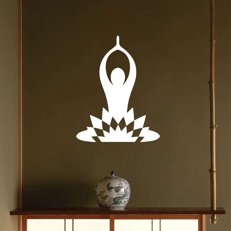 

Free Shipping Yoga Wall Stickers Art Decor , Wall Decal Yoga Meditation Exercise Zen Dorm Decor