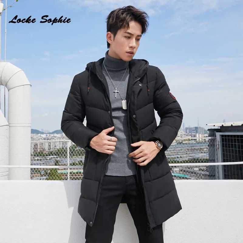 1 шт. мужской пуховик больших размеров 2019 зимняя модная куртка с капюшоном на