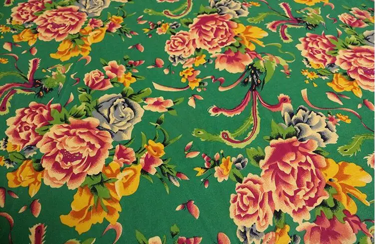 Ткань с большим цветочным принтом материал 100 см x 150 см|Хлопчатобумажных тканей| |